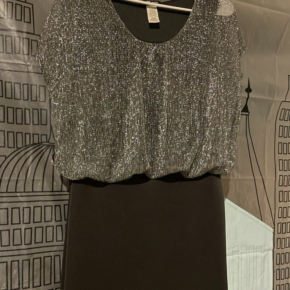 Gal Boss Silver Shiny Top Going Out Dress